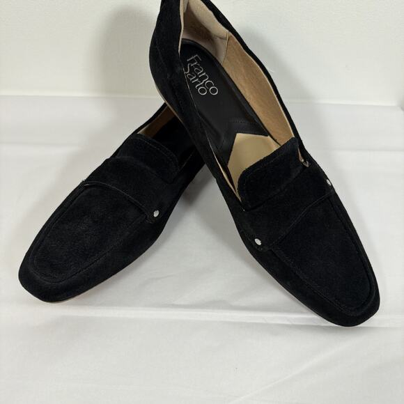 Franco Sarto Persia Loafers Black Suede Shoe 11 Flat Almond Toe Comfort - Picture 8 of 9